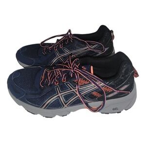 Asics Gel Venture 6 Navy Blue Peach Trail Running Shoes T7G6N Womens 10